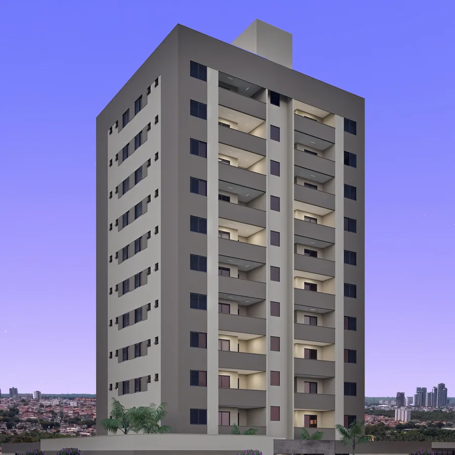 Fachada da torre do Axor Residence, da IGM, no Santa Mônica, em Uberlândia