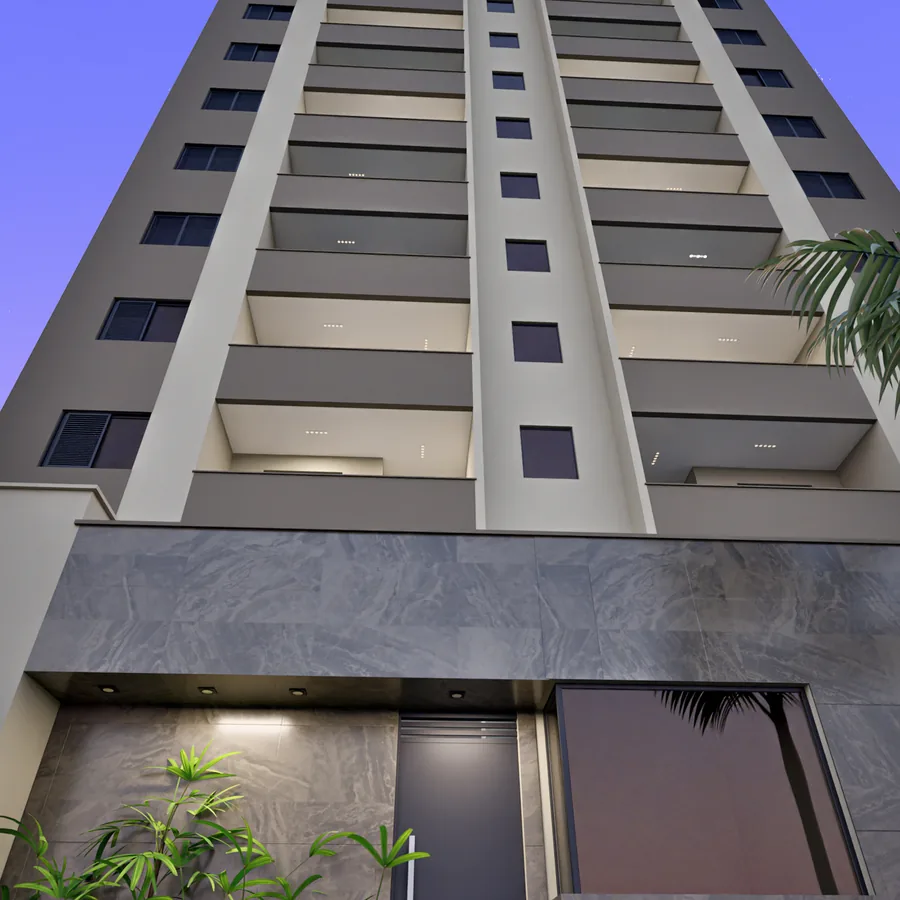 Portaria do Axor Residence, com o acesso de pedestres pela Av. Doutor Jaime Ribeiro da Luz