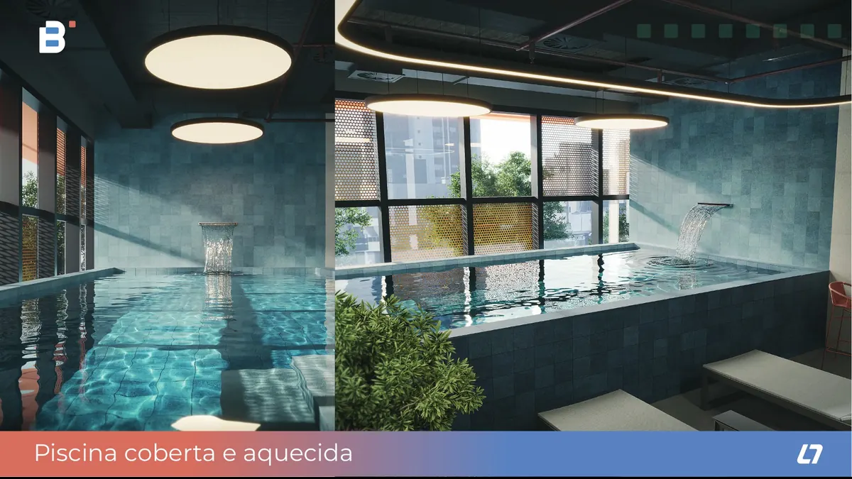Piscina coberta e aquecida do Bit 580, em Uberlândia