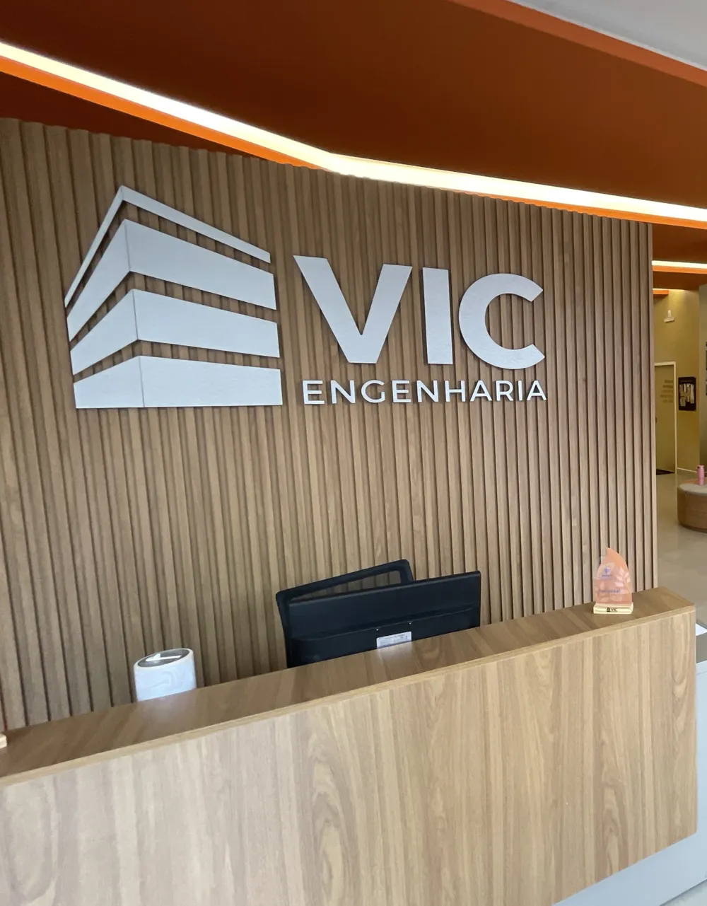 Recepção da VIC Engenharia no plantão do lançamento do Gran Vic Essenza, em Uberlândia