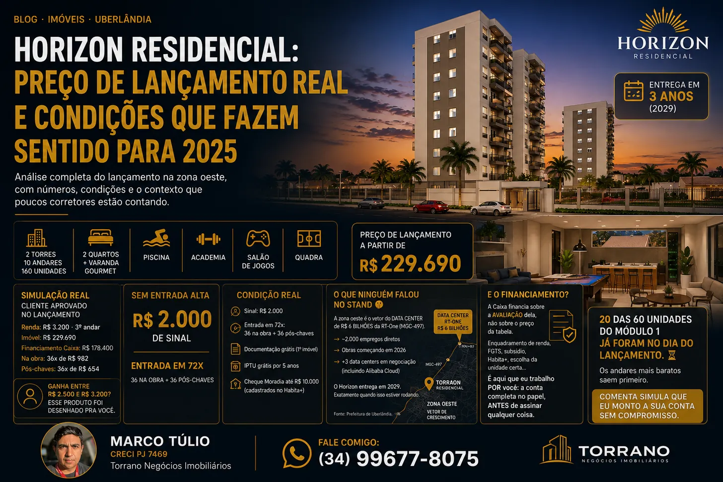 Horizon Residencial no bairro Fruta do Conde, zona oeste de Uberlândia — lançamento MCMV da PrimeiroLar