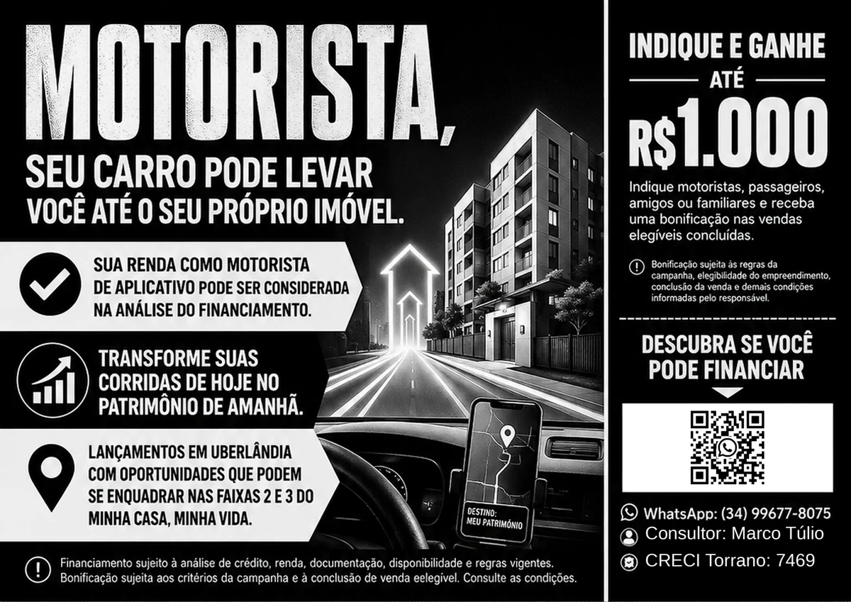 Panfleto do programa de indicação voltado a motoristas de aplicativo em Uberlândia
