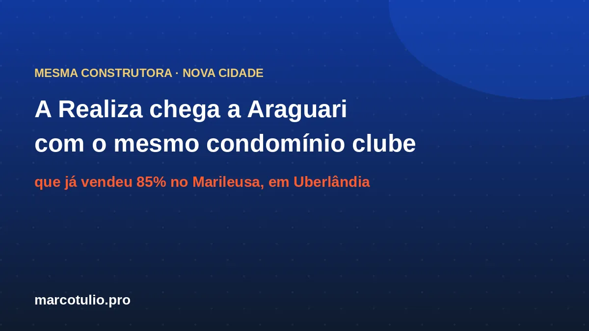 A mesma construtora do Prime Clube, a Realiza, chega a Araguari com um novo condomínio clube dentro do Minha Casa Minha Vida