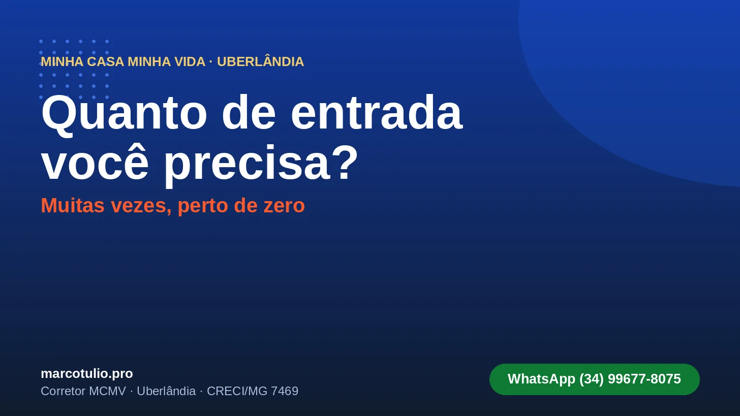 Quanto de entrada para financiar um imóvel em Uberlândia pelo MCMV