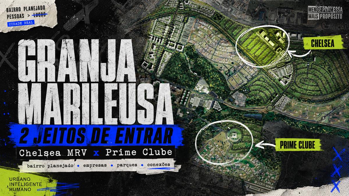 Apartamentos no Granja Marileusa em Uberlândia com comparação entre Chelsea MRV e Prime Clube Minha Casa Minha Vida — vista aérea do bairro planejado