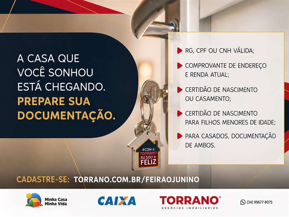 Lista de documentos necessários para o Feirão da Casa Própria Torrano — RG, CPF, comprovante de renda e certidões