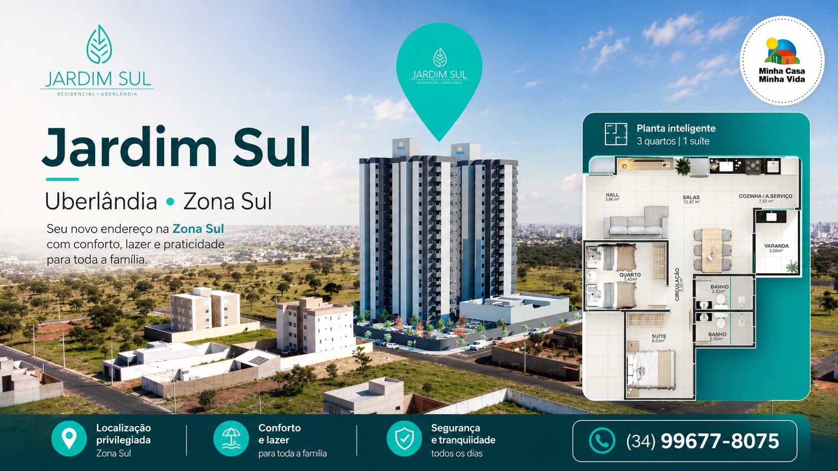 Jardim Sul Uberlândia — empreendimento da Opção na Zona Sul com Carrefour, Shopping e Unitri nas proximidades